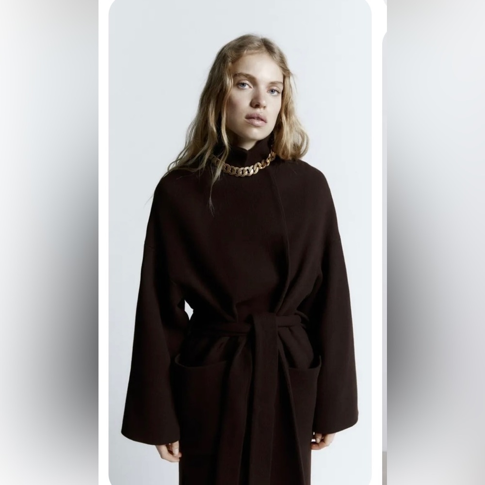 Zara Dark Brown Trench Coat - Picture 4 of 8